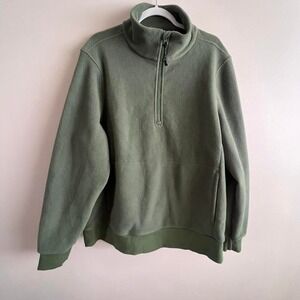 Alder Apparel Moss Green Recycled Polar Fleece Quarter Zip Pullover Size 3X